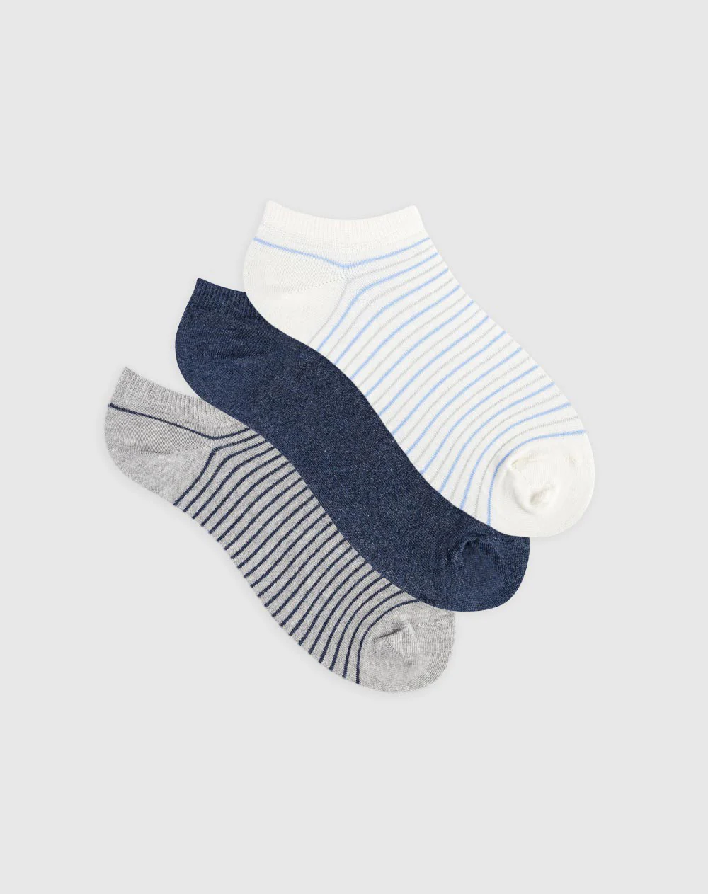 Medias mujer tobillera corta pack x3 surtido
