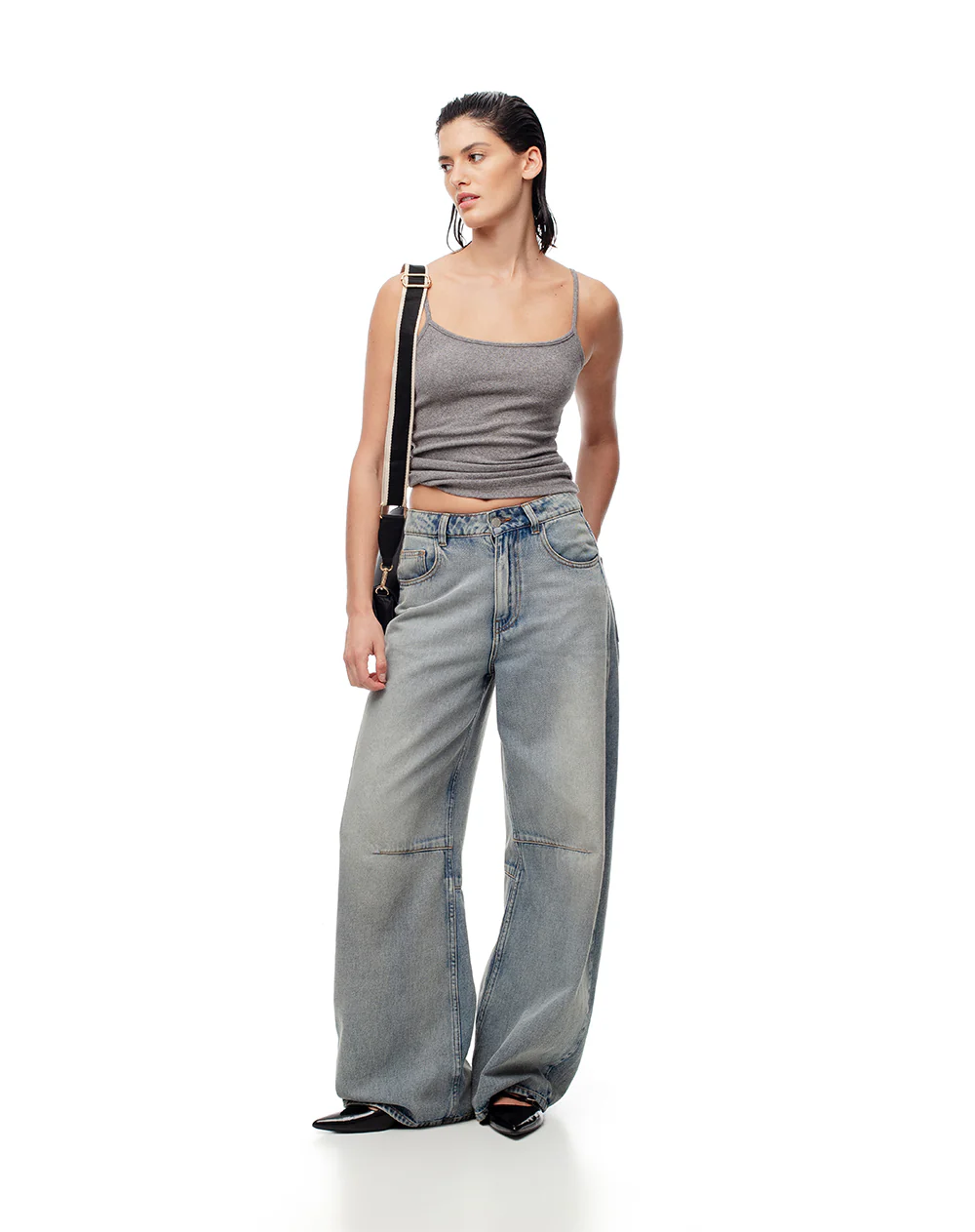 Camisilla slim algodón gris mujer - Image 4