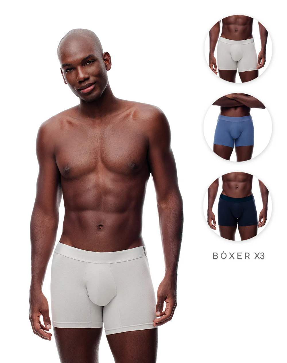 Bóxer medio algodón jersey x3unds surtido