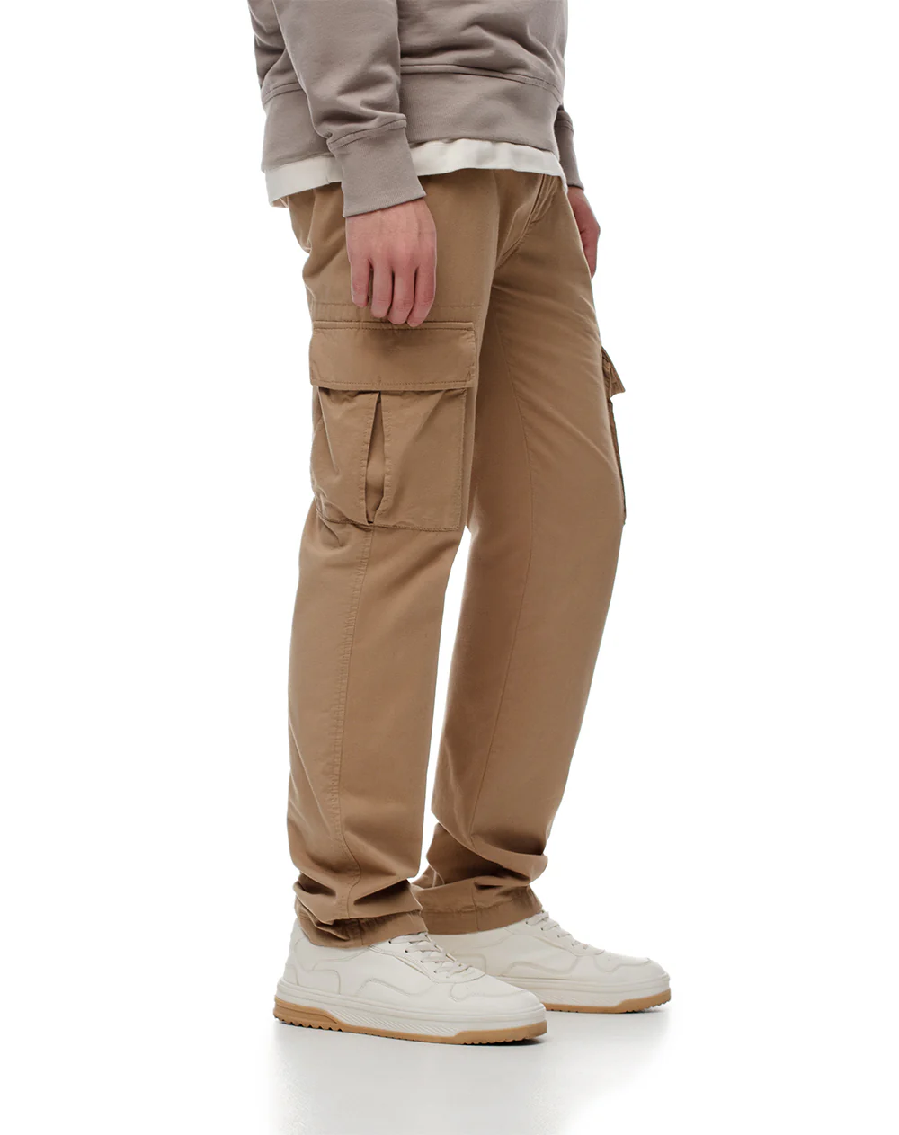 Pantalón cargo slim algodón café hombre - Image 4