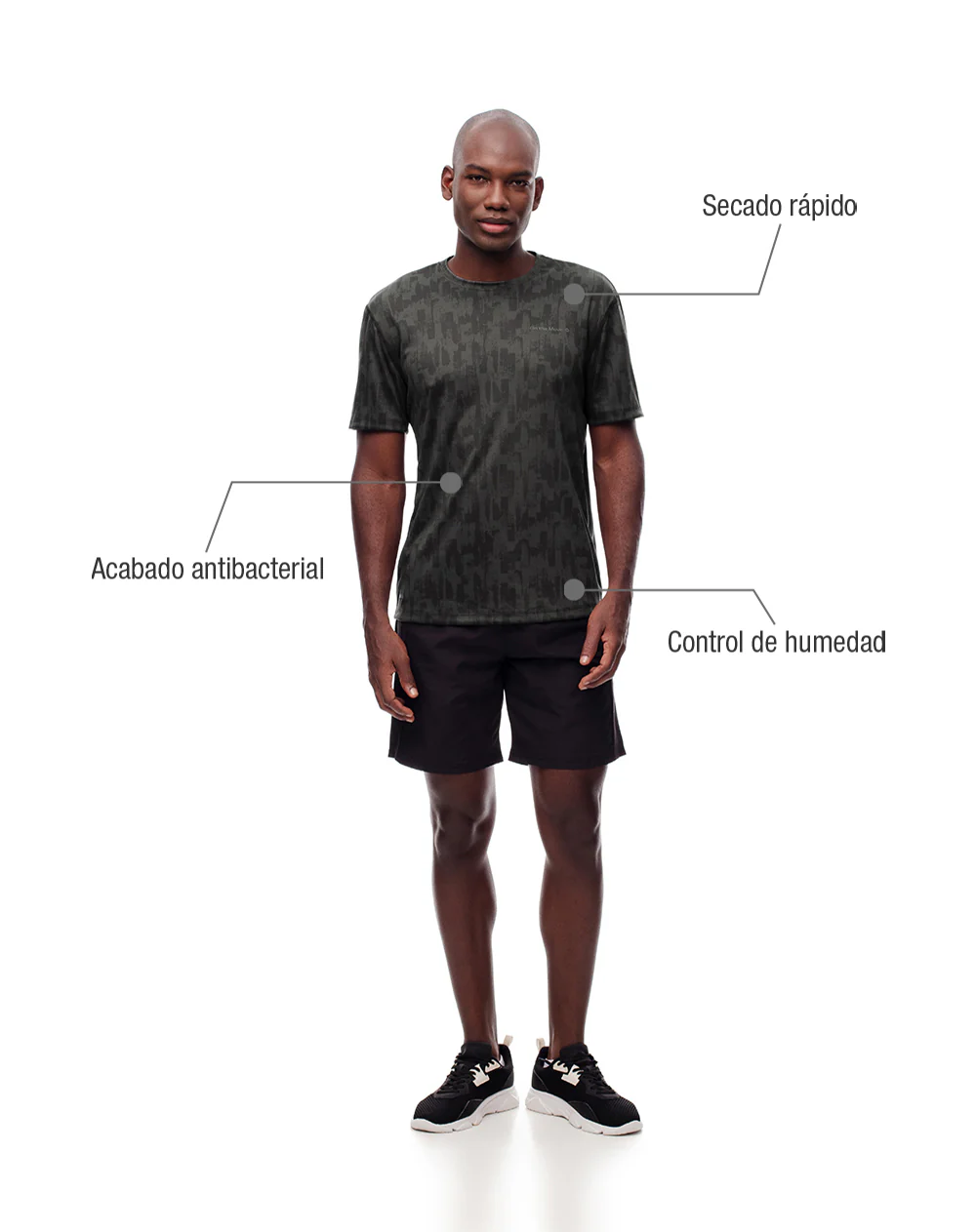 Camiseta deportiva control humedad estampada hombre - Image 2