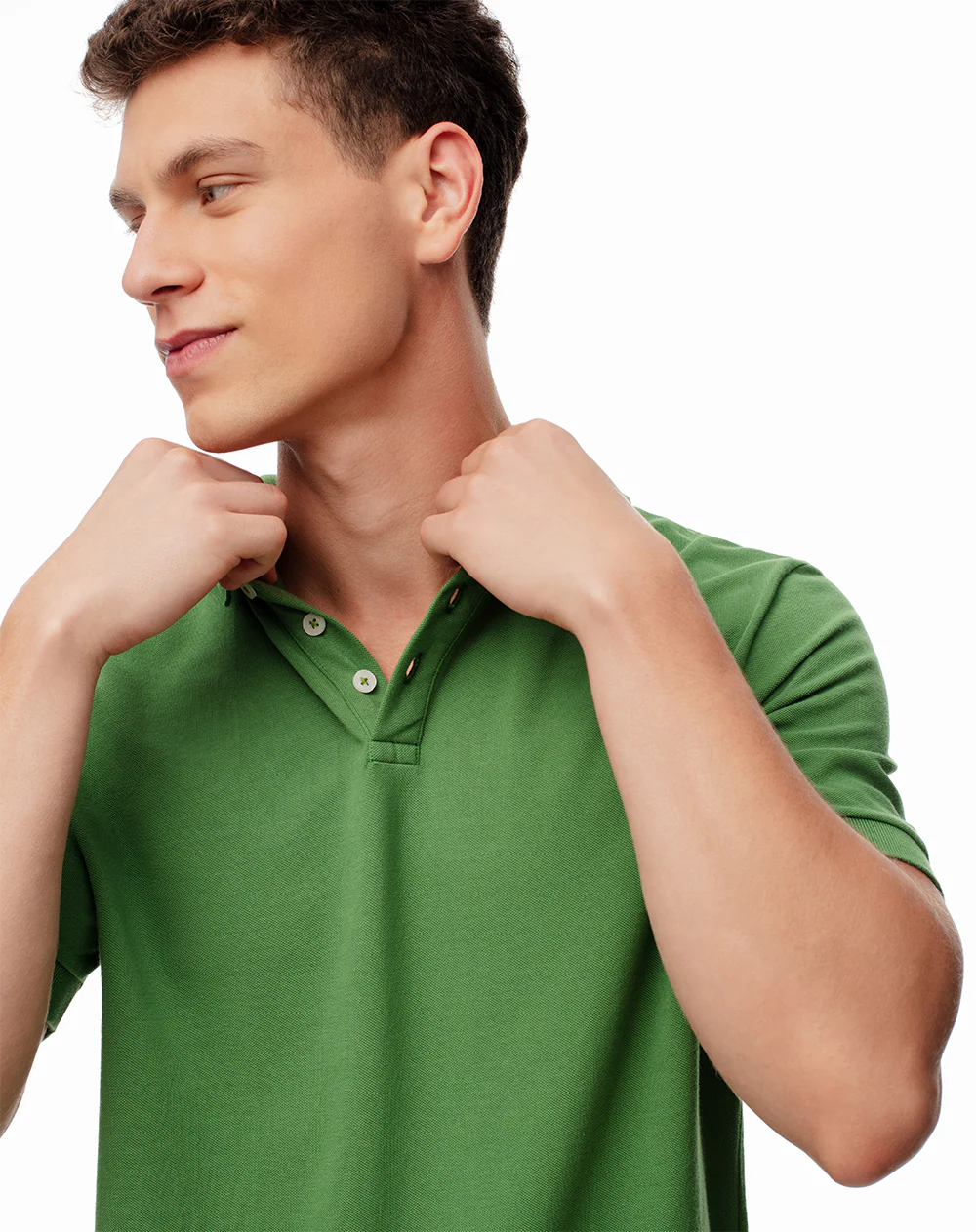 Polo slim algodón verde hombre - Image 3