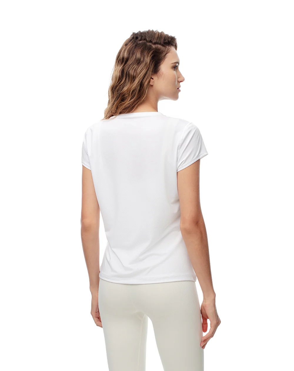 Camiseta deportiva secado rápido blanca mujer - Image 3