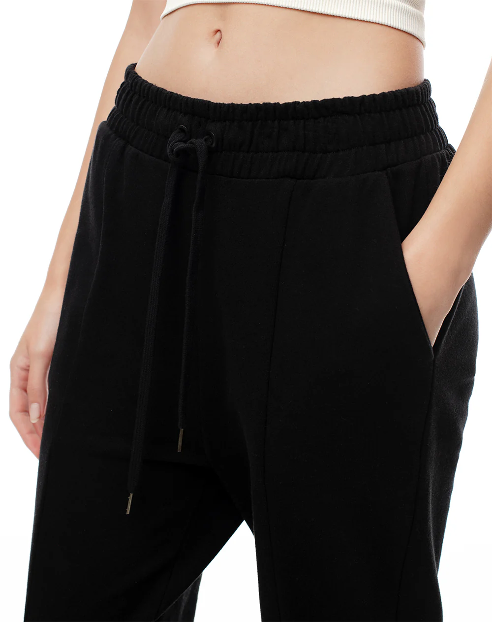 Jogger tiro medio algodón negro mujer - Image 5