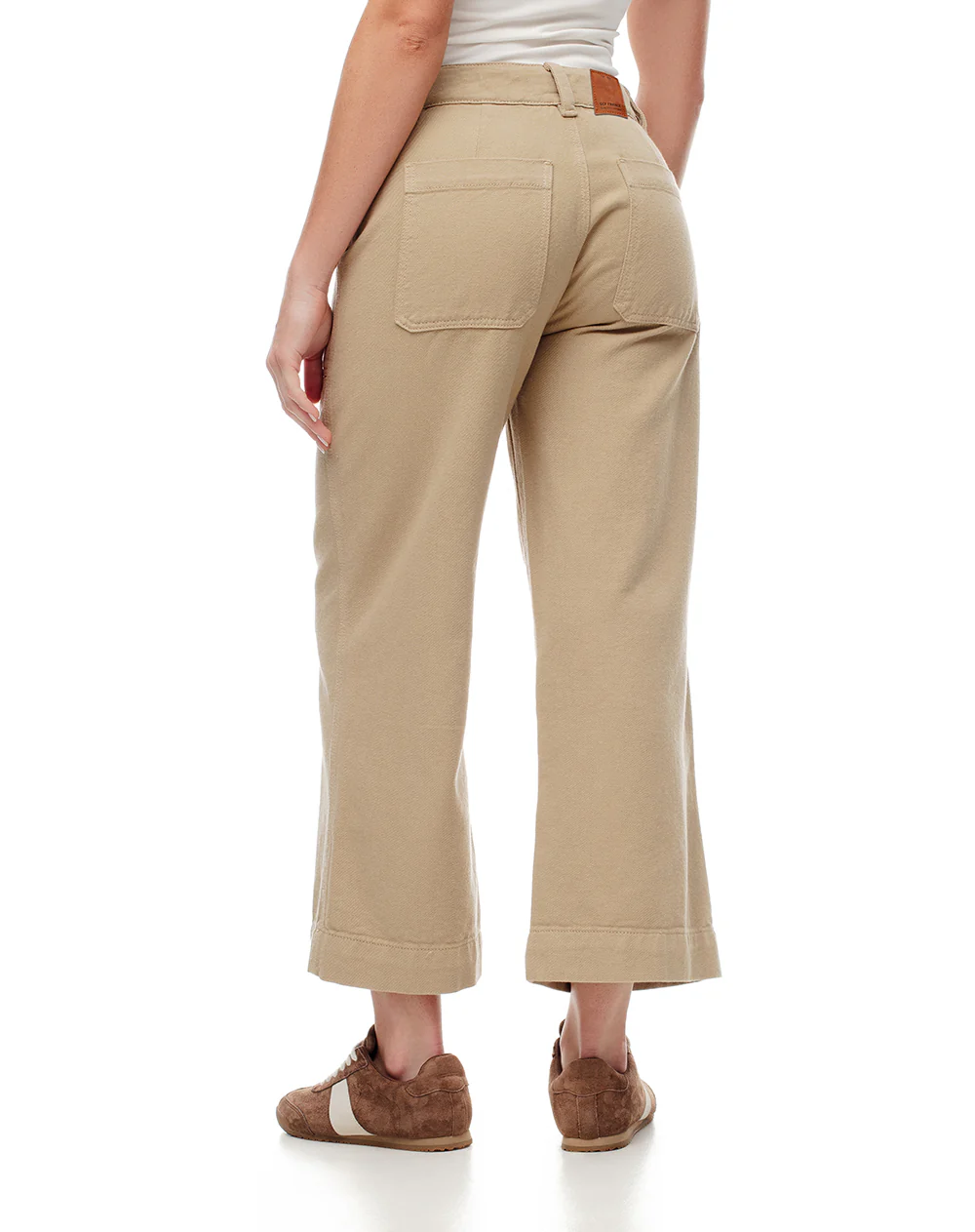 Jean culotte tiro medio caqui mujer - Image 3