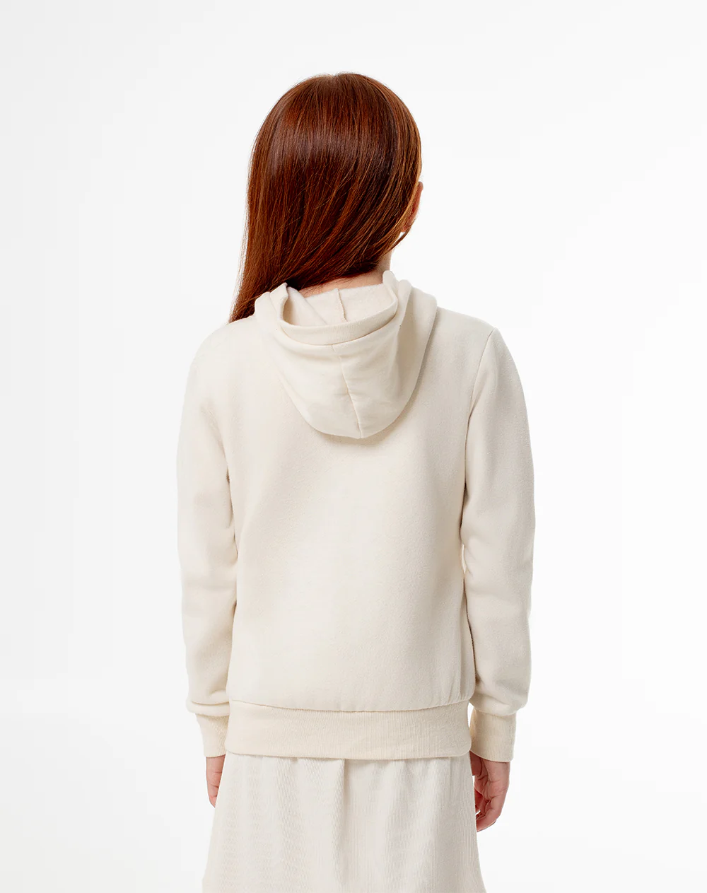 Buzo tipo hoddie algodón crema niña - Image 2