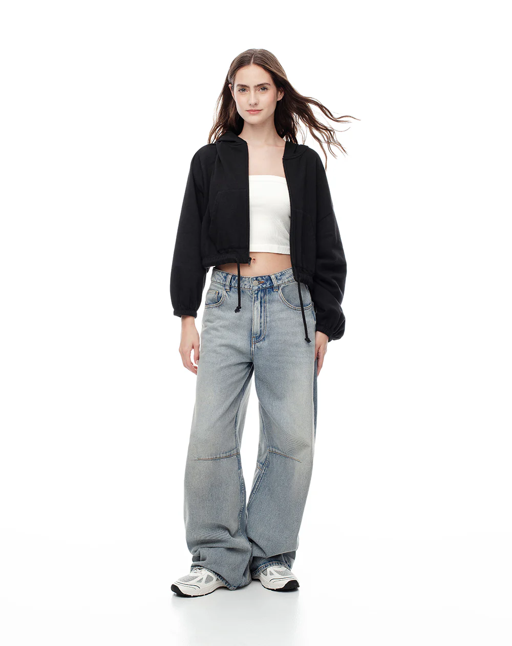 Chaqueta regular algodón negro mujer - Image 4