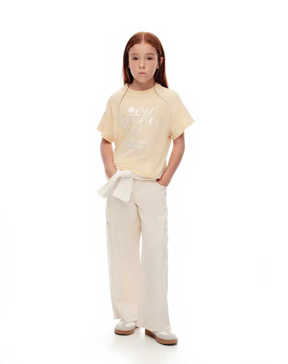 Camiseta regular algodón amarilla estampada niña - Image 3