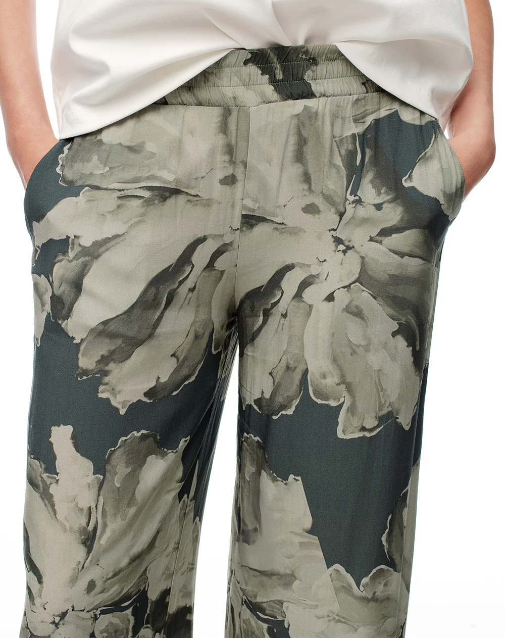 Pantalón wide leg tiro medio estampado mujer - Image 3
