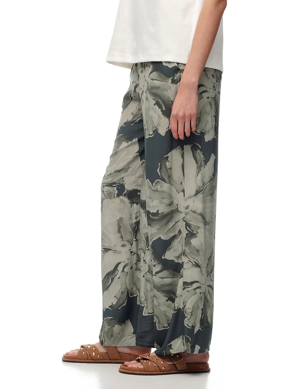 Pantalón wide leg tiro medio estampado mujer - Image 5