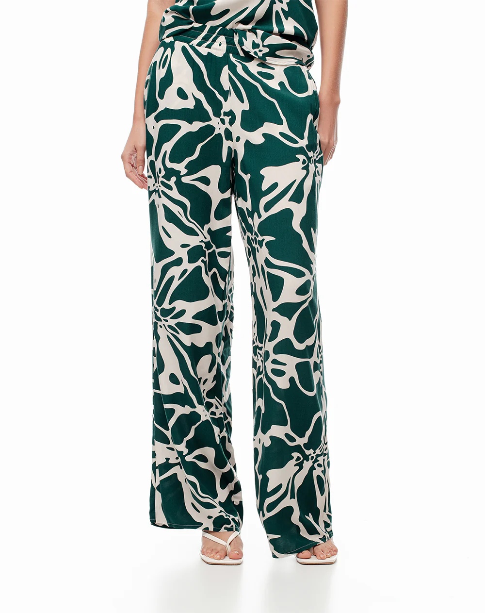 Pantalón wide leg tiro medio estampado mujer - Image 5