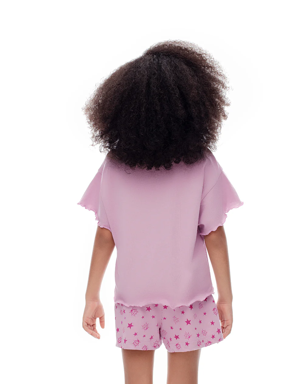 Camiseta + short de pijana algodón lila niña - Image 2
