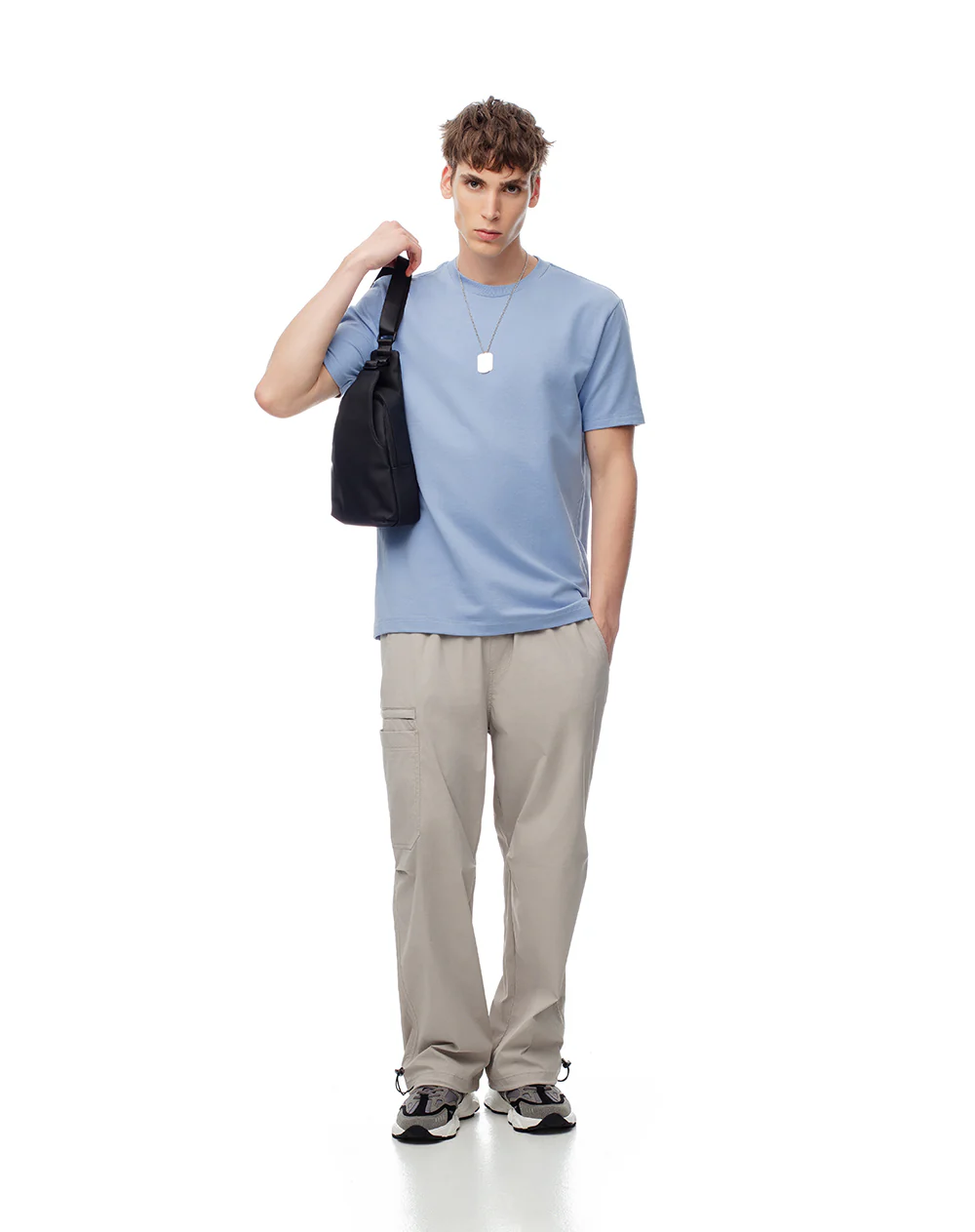 Camiseta oversize algodón azul hombre - Image 4