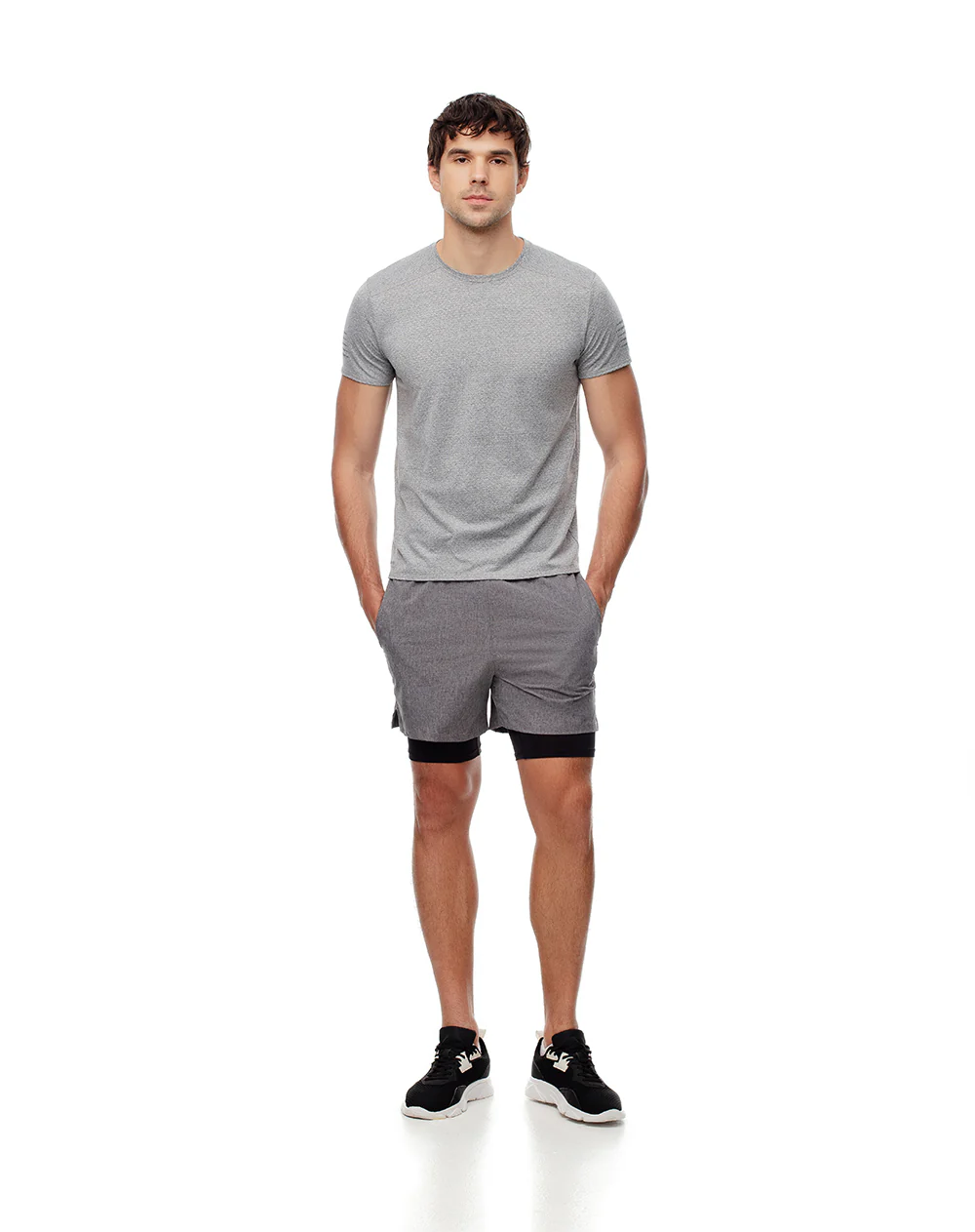 Pantaloneta deportiva ciclista interno gris hombre - Image 5