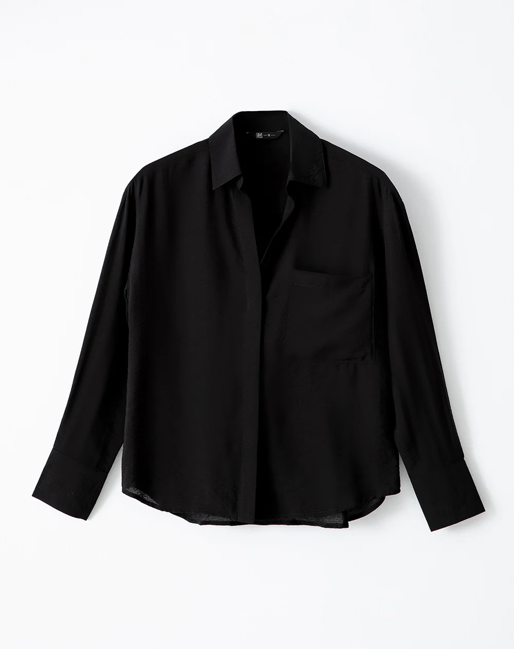 Camisa manga larga regular negra mujer - Image 5