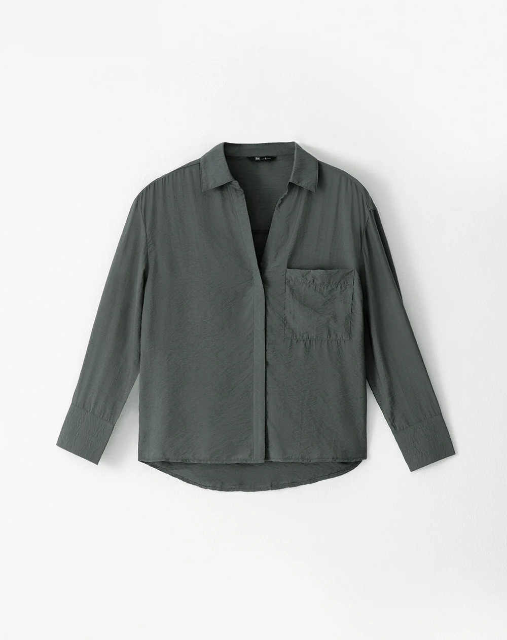 Camisa manga larga regular verde mujer - Image 5