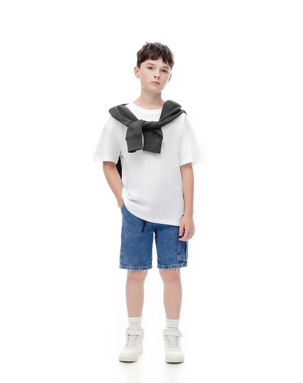 Bermuda denim regular índigo medio niño - Image 5