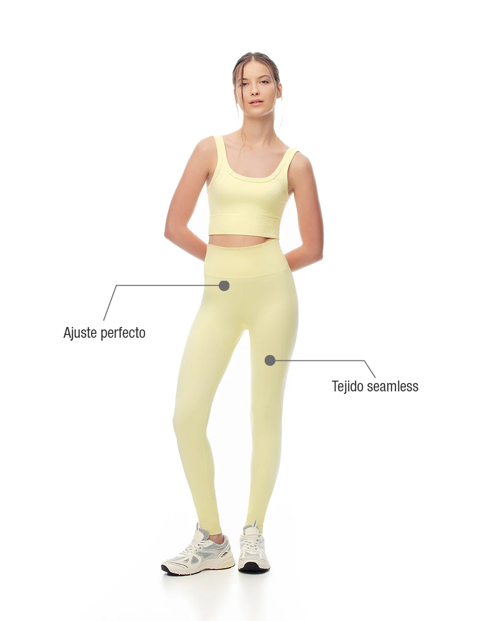 Legging deportivo seamless amarillo mujer - Image 2