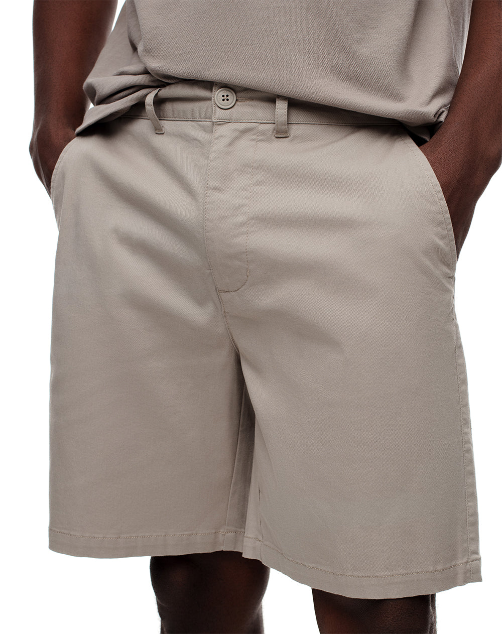 Bermuda regular drill algodón taupe hombre - Image 3
