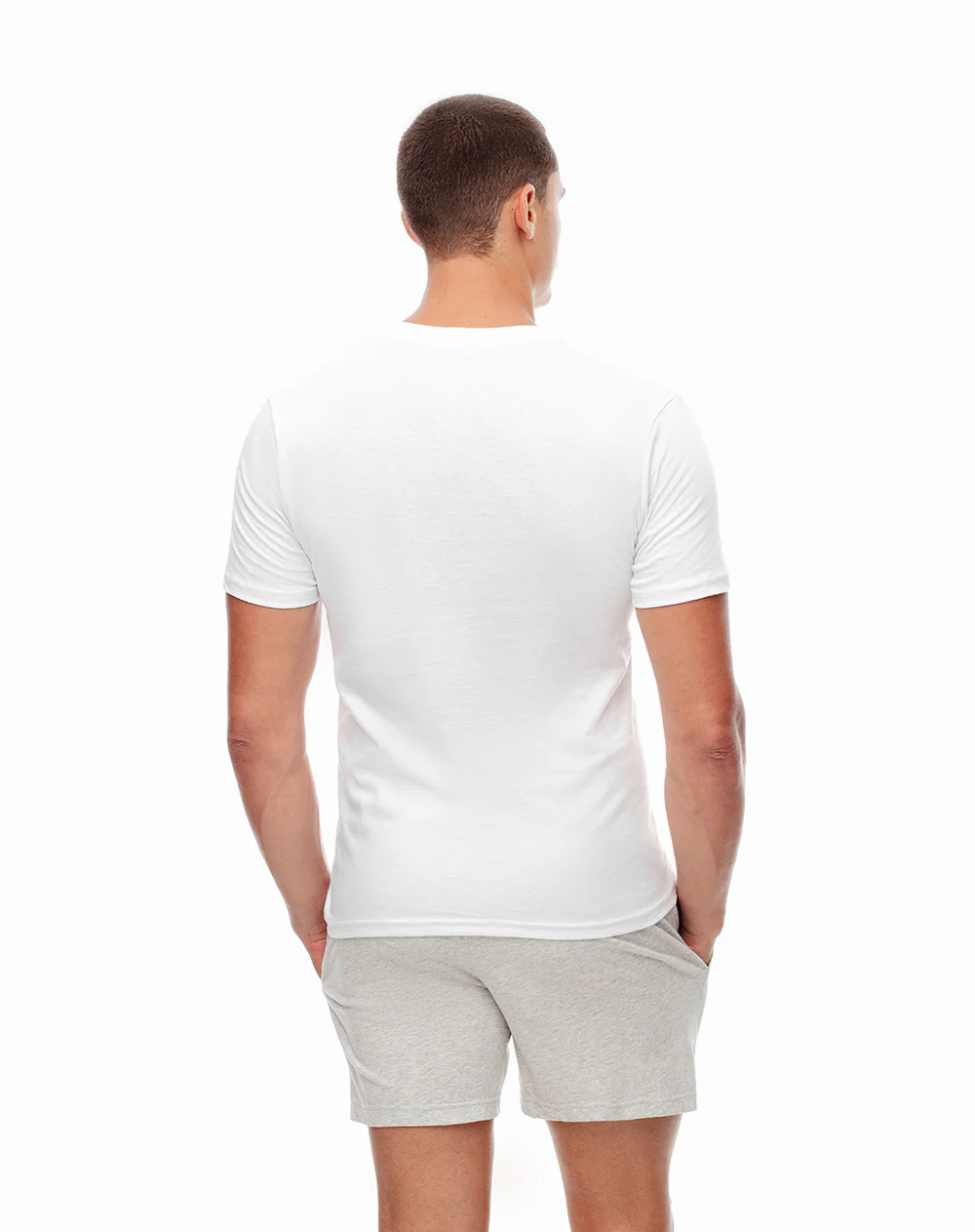 Camiseta slim algodón jersey x2unds blanca hombre - Image 2