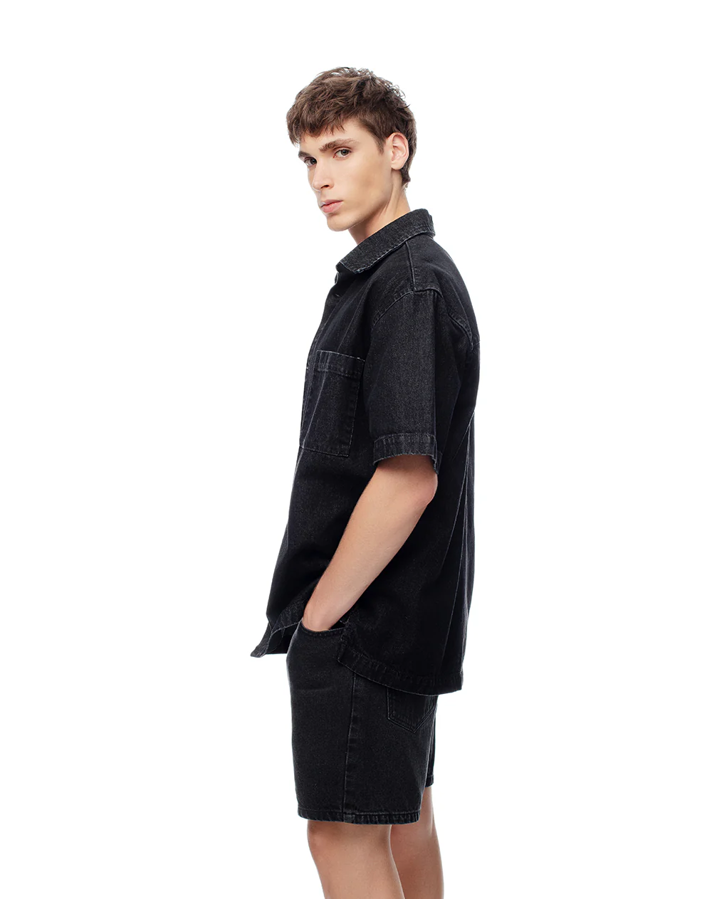 Bermuda denim regular negra hombre - Image 5