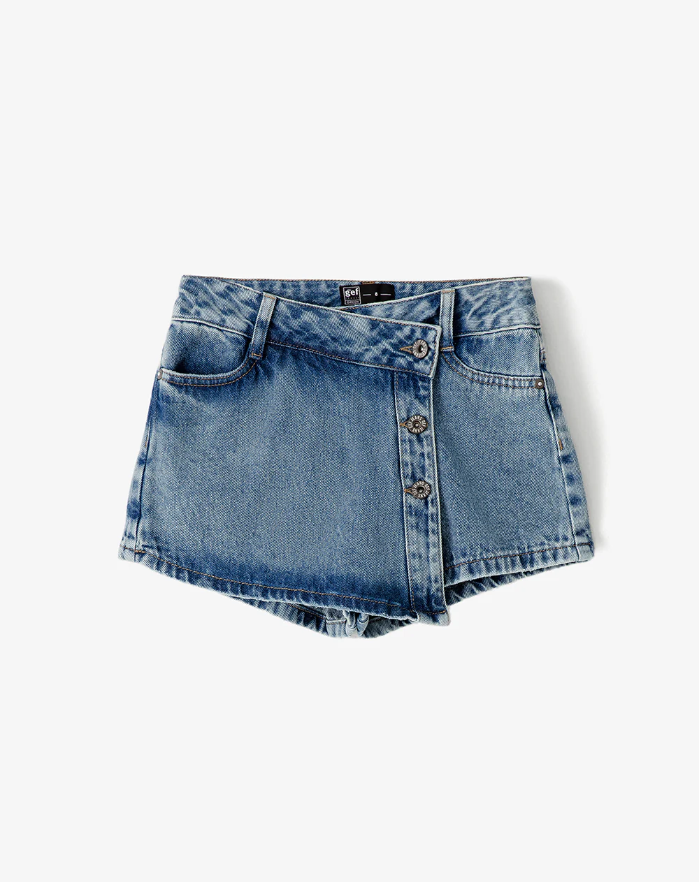 Falda short denim índigo oscuro niña - Image 6