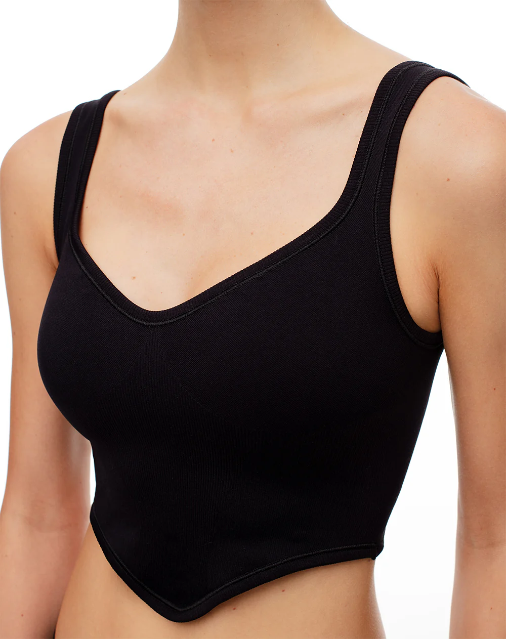 Crop top slim seamless negra mujer - Image 3