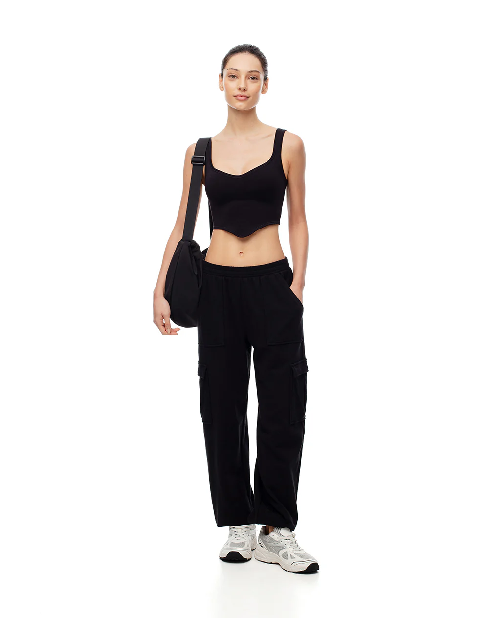 Crop top slim seamless negra mujer - Image 5