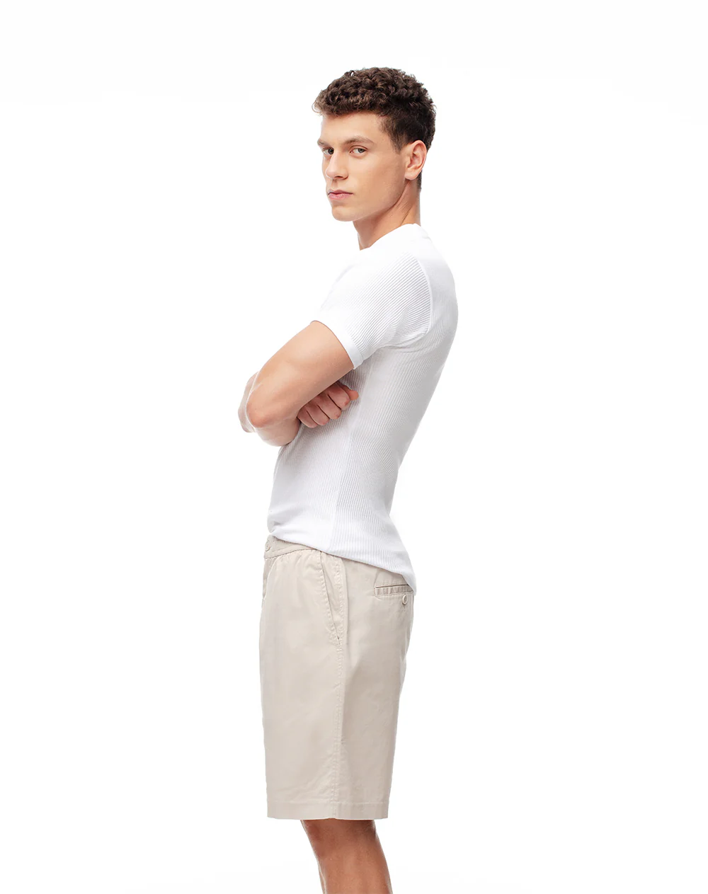 Bermuda regular agodón arena hombre - Image 3