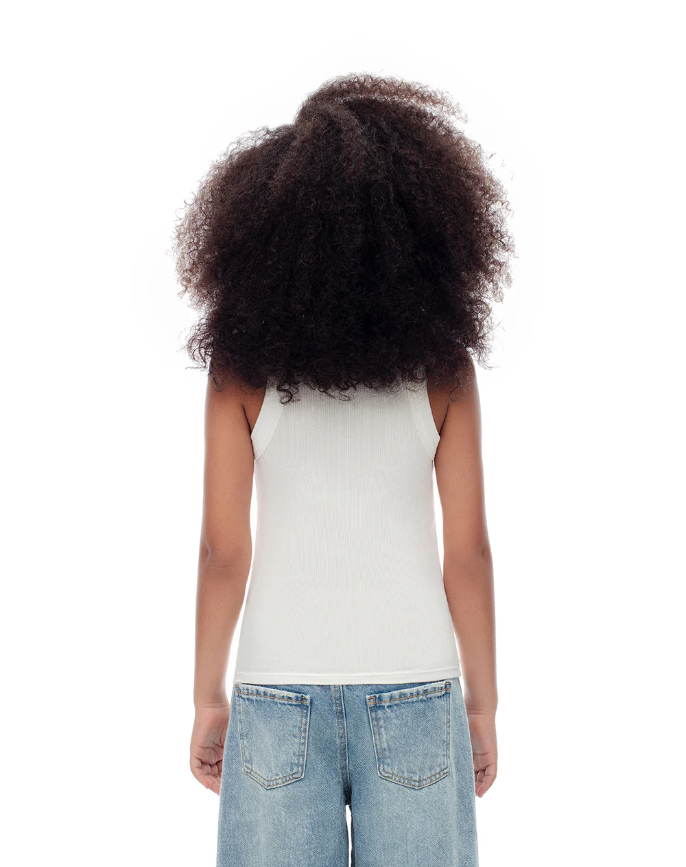 Camiseta esqueleto slim rib algodón blanca niña - Image 4