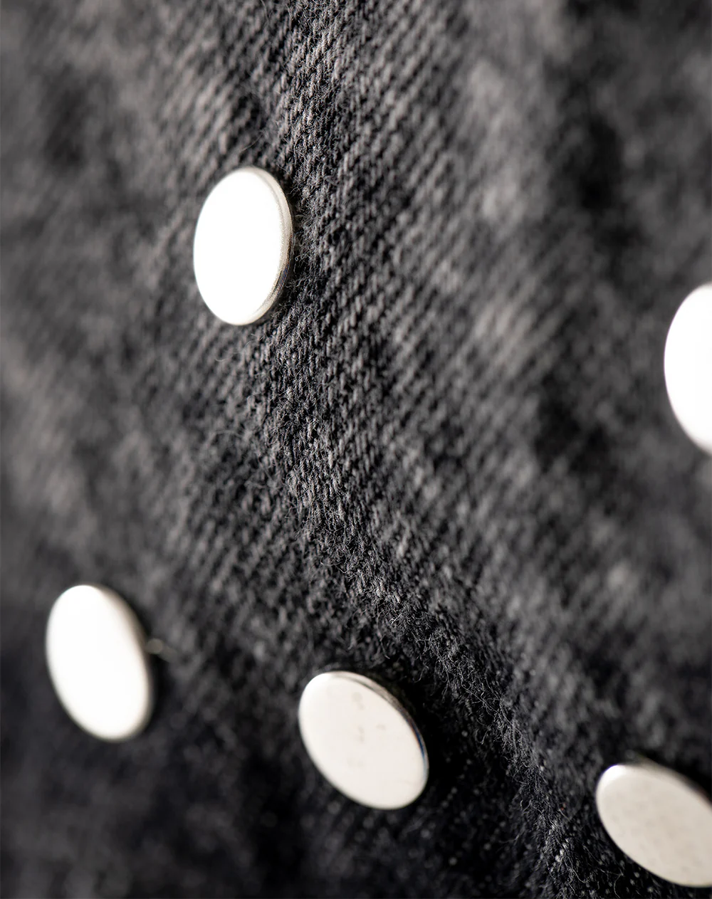 Falda tiro alto denim tachuelas gris mujer - Image 6