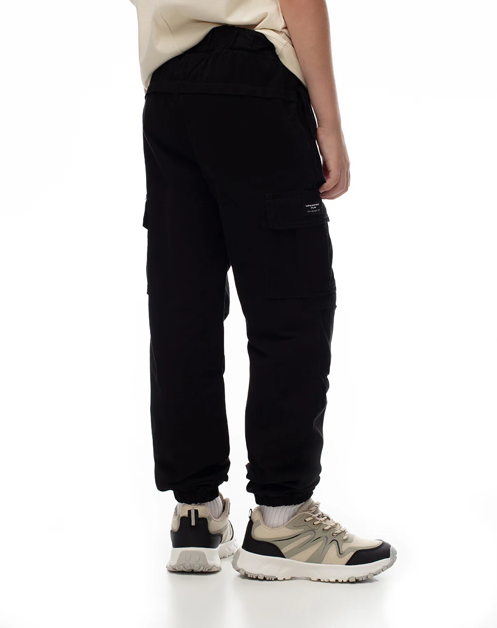 Jogger regular algodón negro niño - Image 2