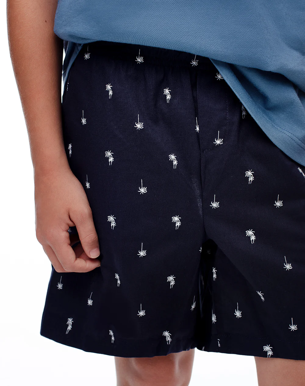 Camiseta + bermuda de pijama algodón azul niña - Image 5