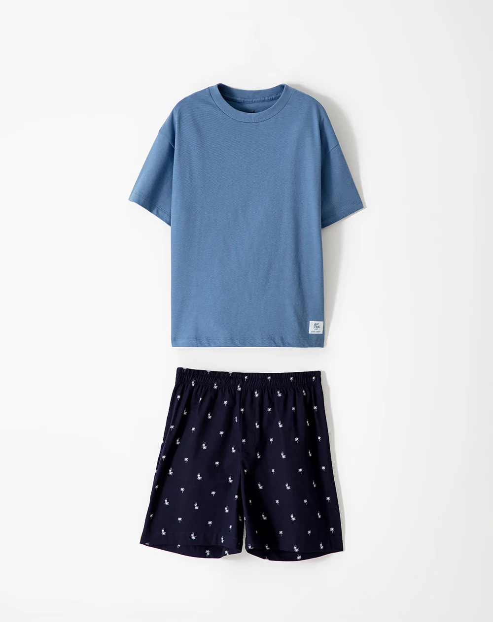 Camiseta + bermuda de pijama algodón azul niña - Image 6