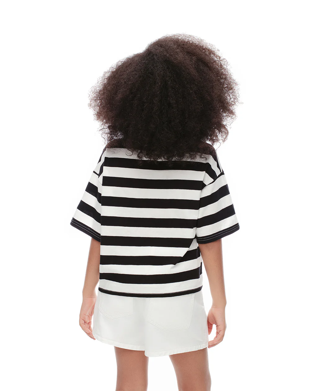 Camiseta oversize algodón rayas niña - Image 2