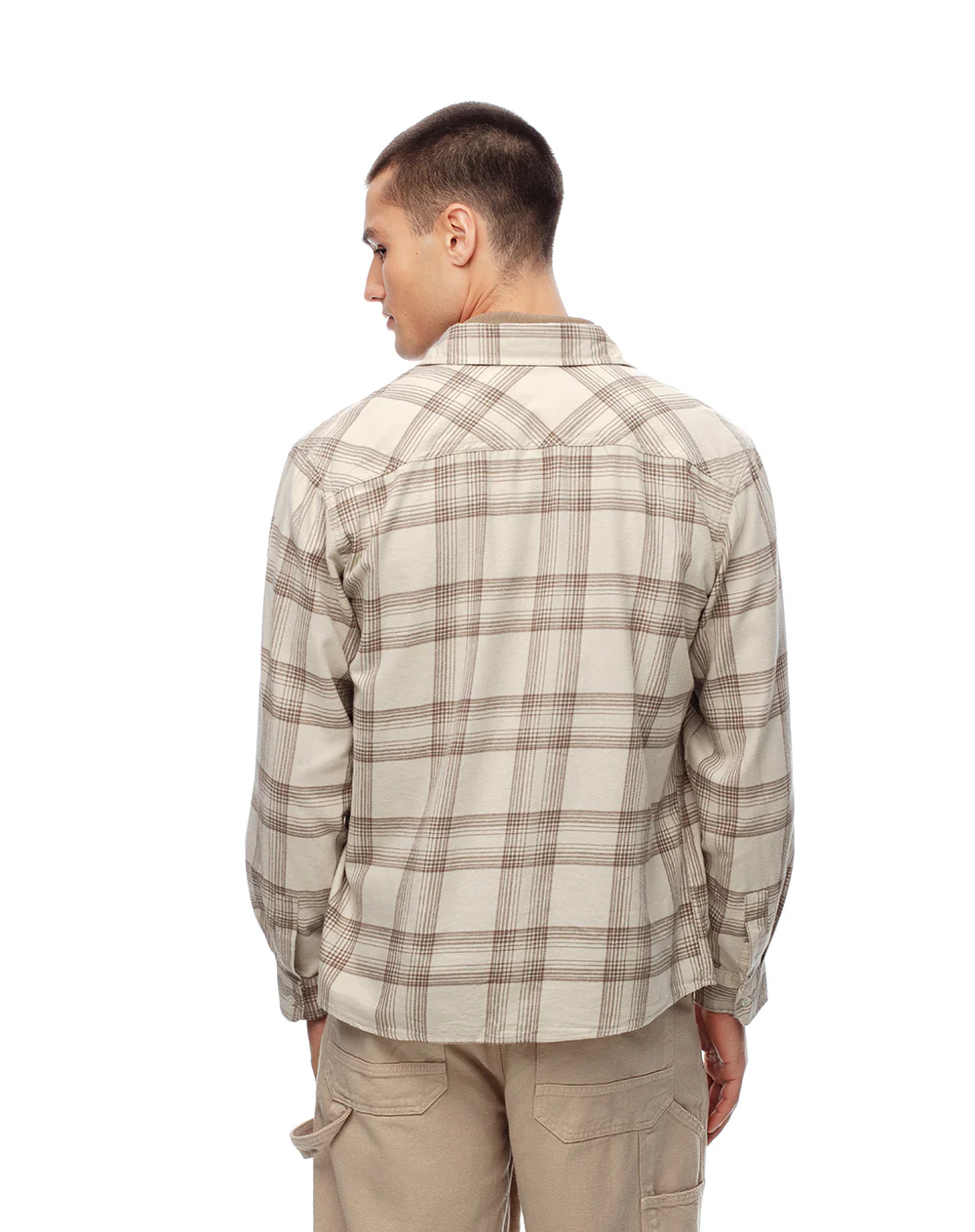 Camisa manga larga regular algodón cuadros hombre - Image 2