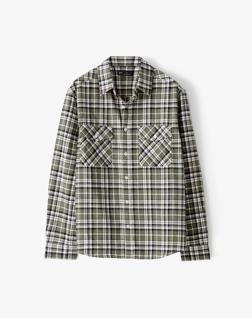Camisa manga larga regular algodón cuadros hombre - Image 5