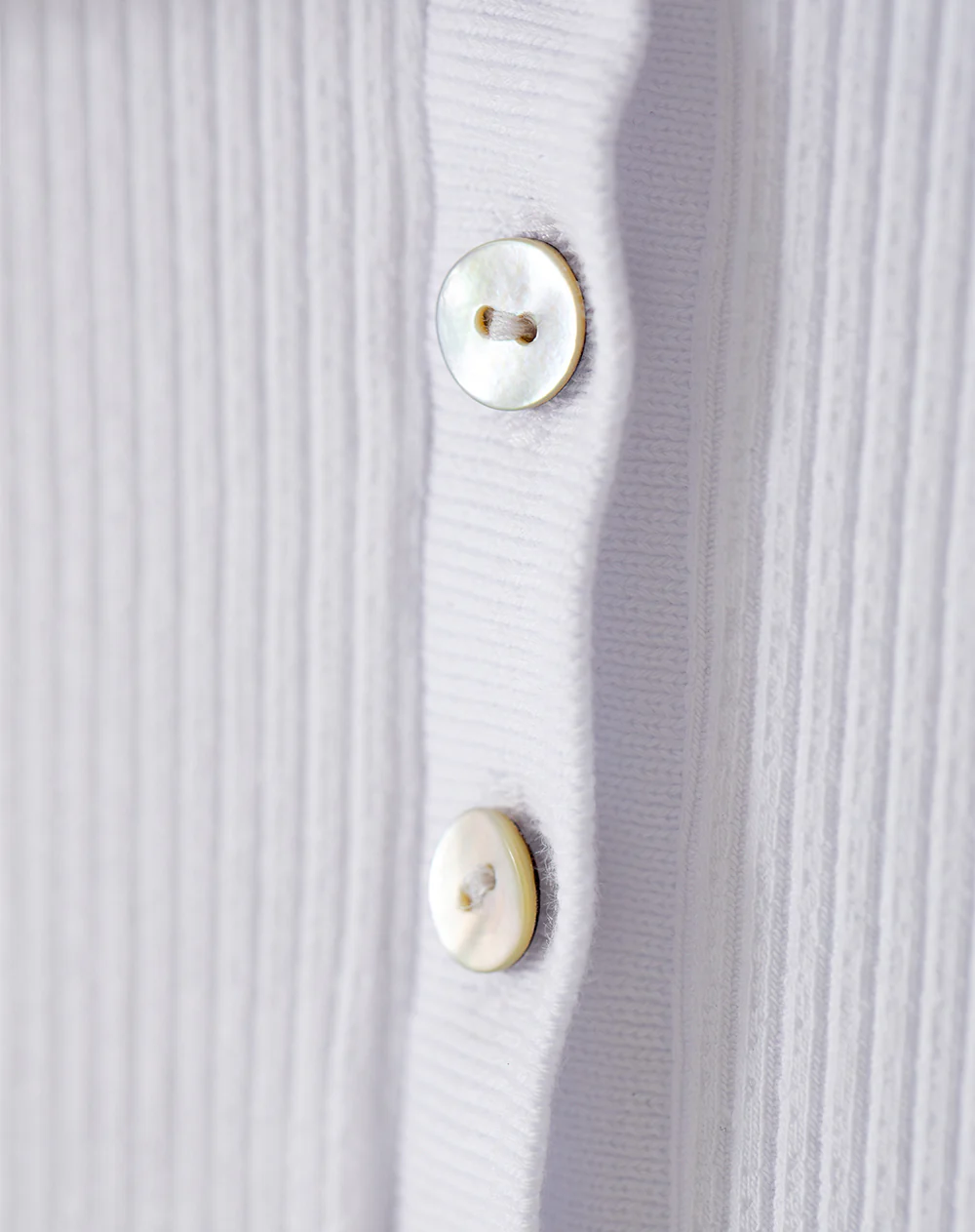 Polo slim tejido de punto algodón blanca mujer - Image 6