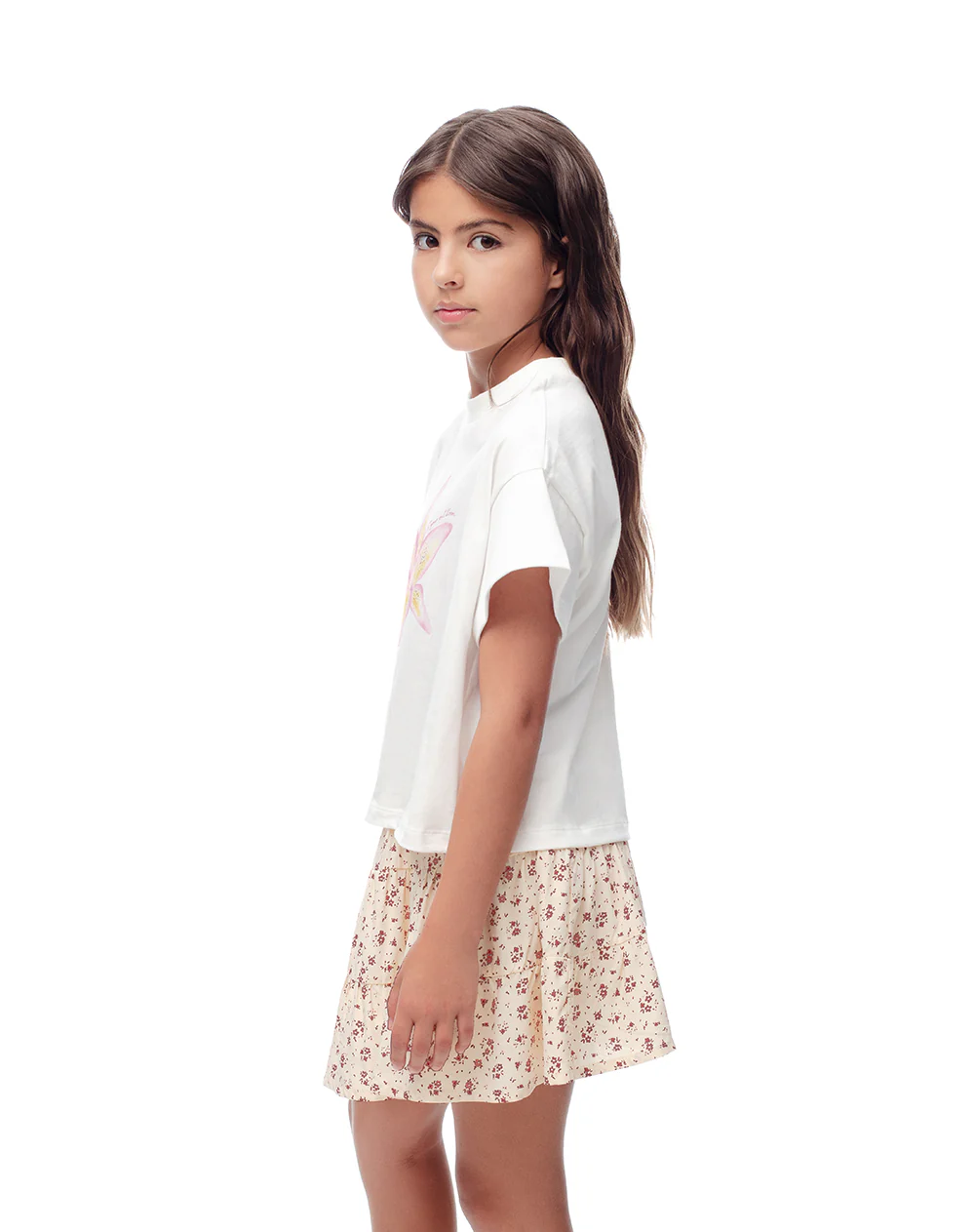 Falda tiro medio capas estampada niña - Image 5