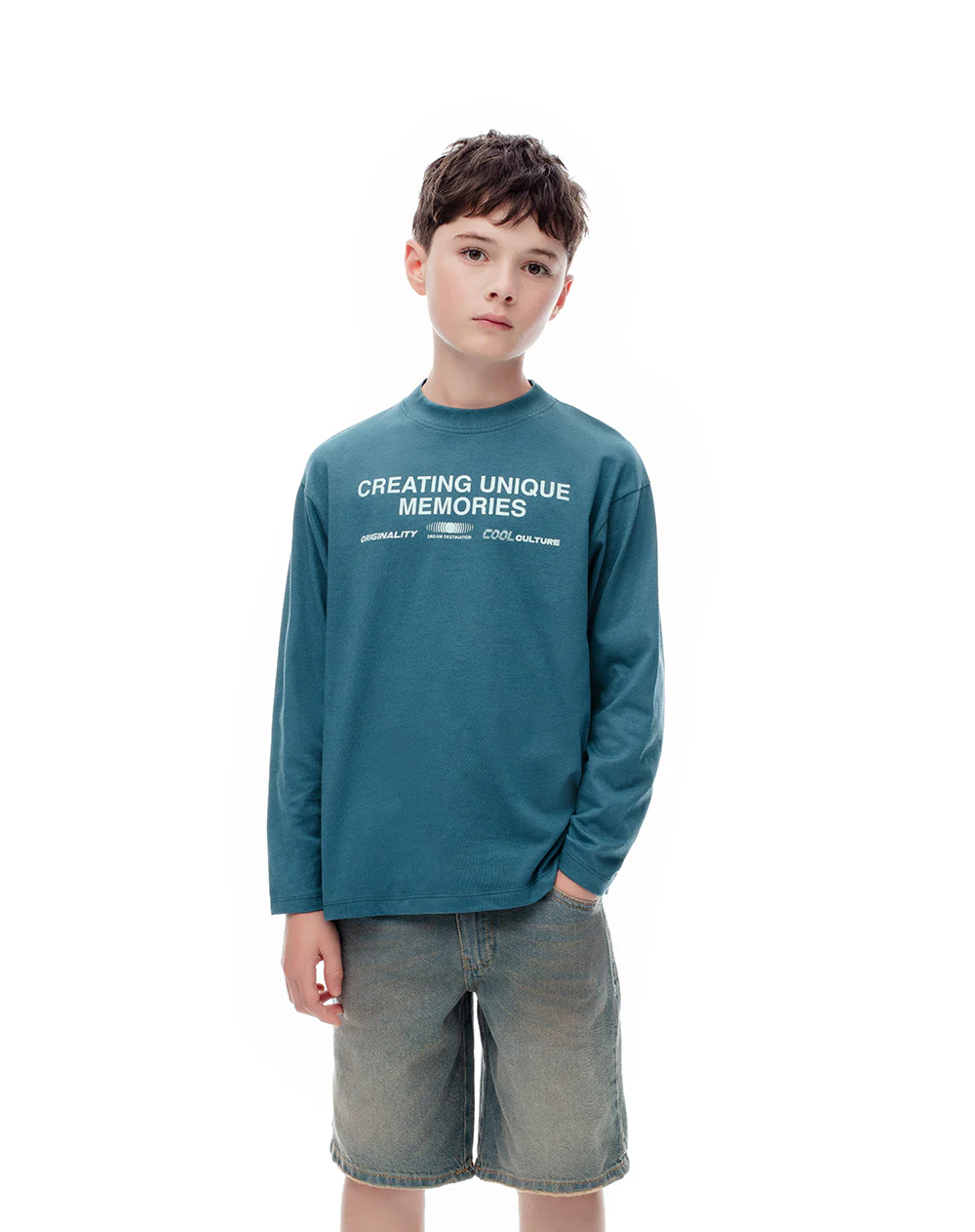 Camibuzo regular algodón verde niño