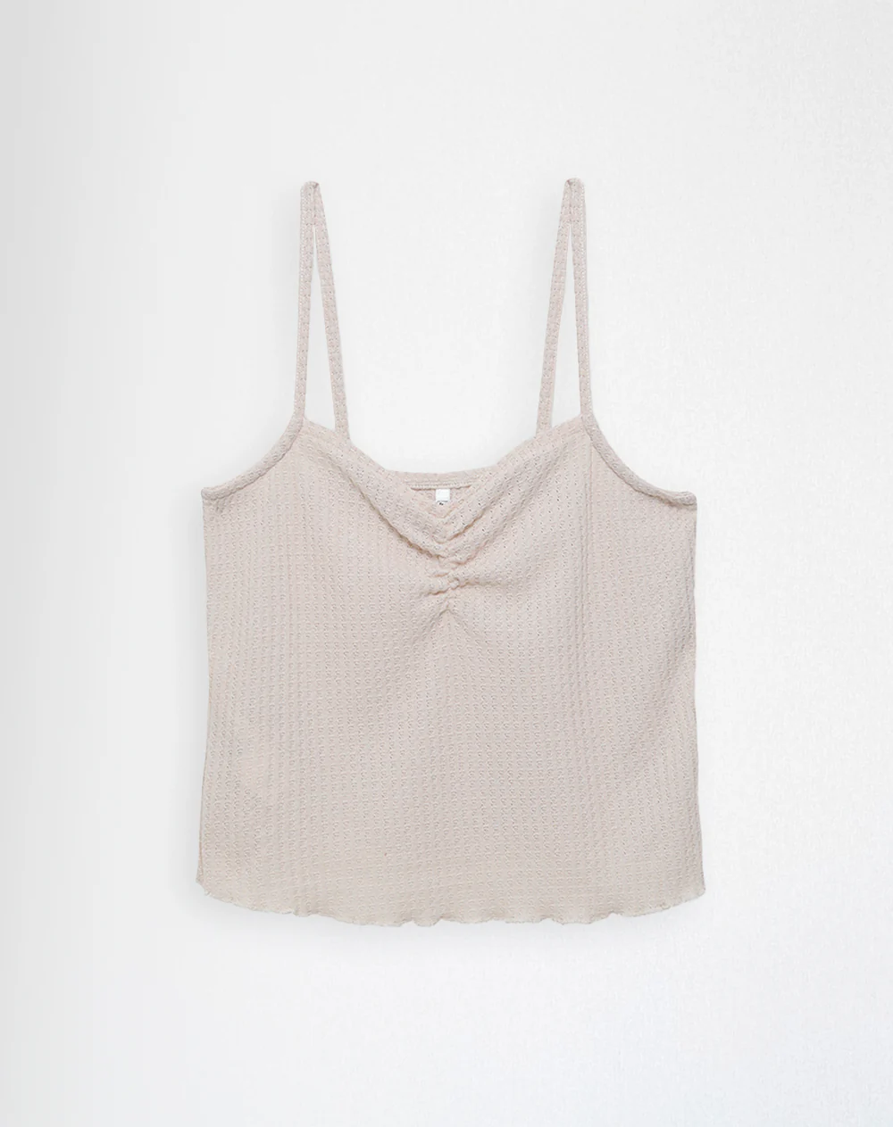 Camiseta crop slim tiras arena mujer - Image 6