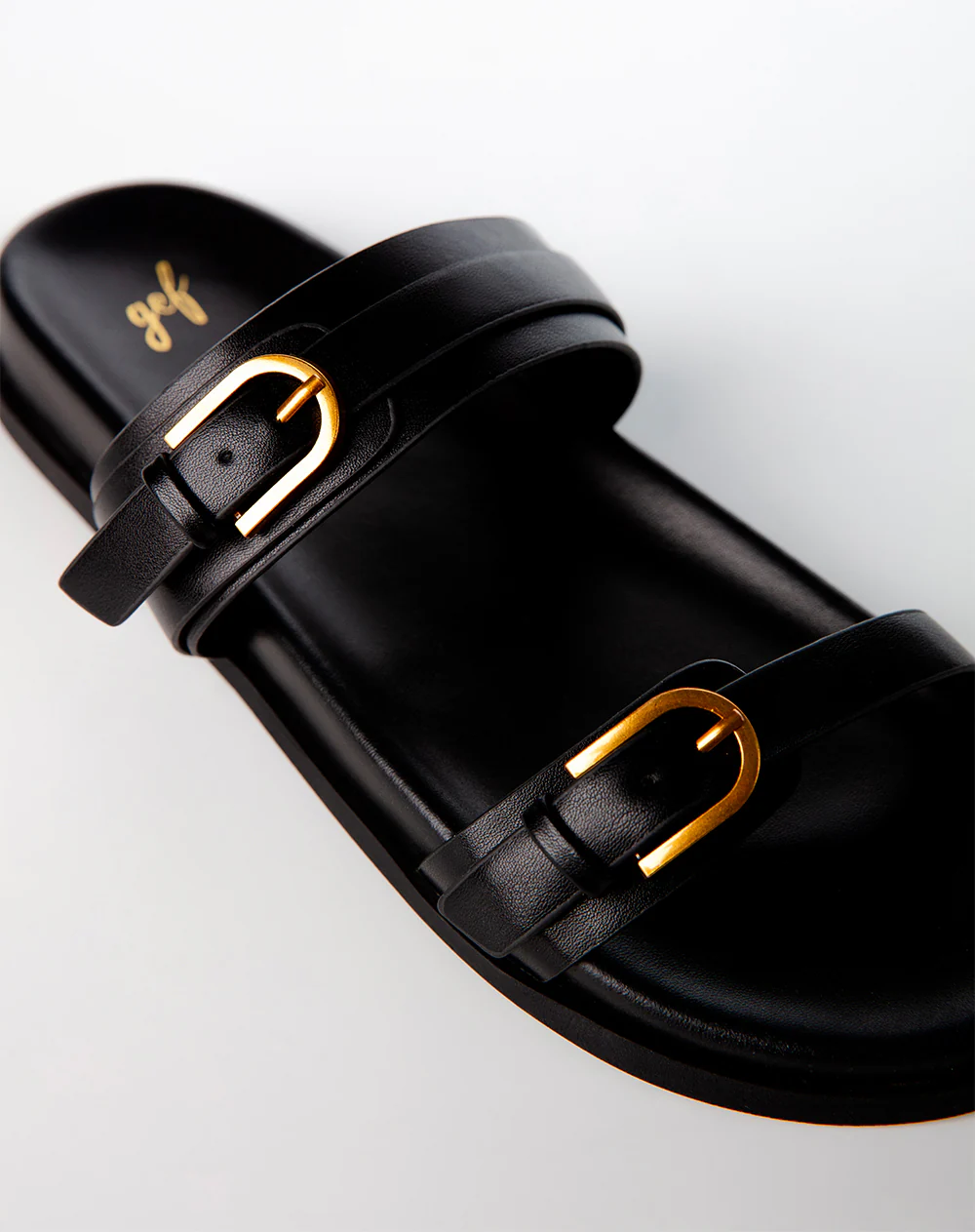 Sandalias planas negras mujer - Image 3