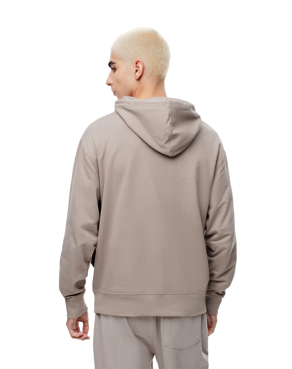 Buzo relax tipo hoddie algodón taupe hombre - Image 2