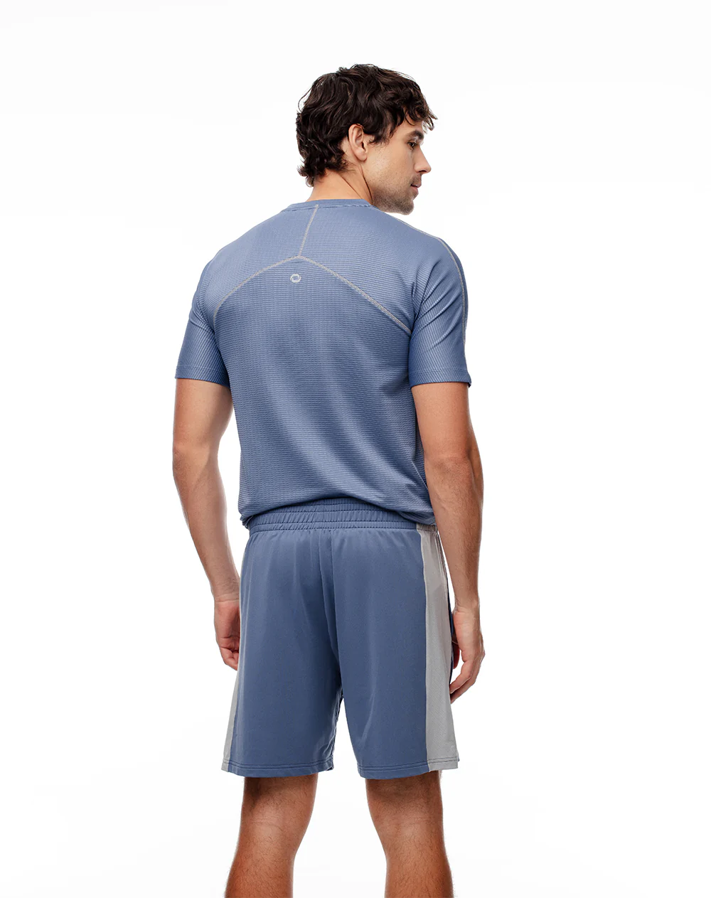 Pantaloneta deportiva antibacterial azul hombre - Image 3