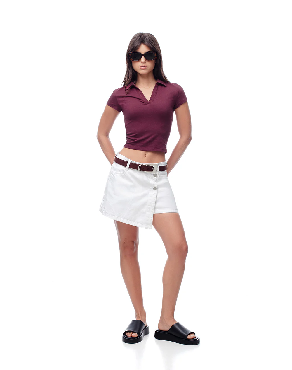 Polo slim algodón vino tinto mujer - Image 4