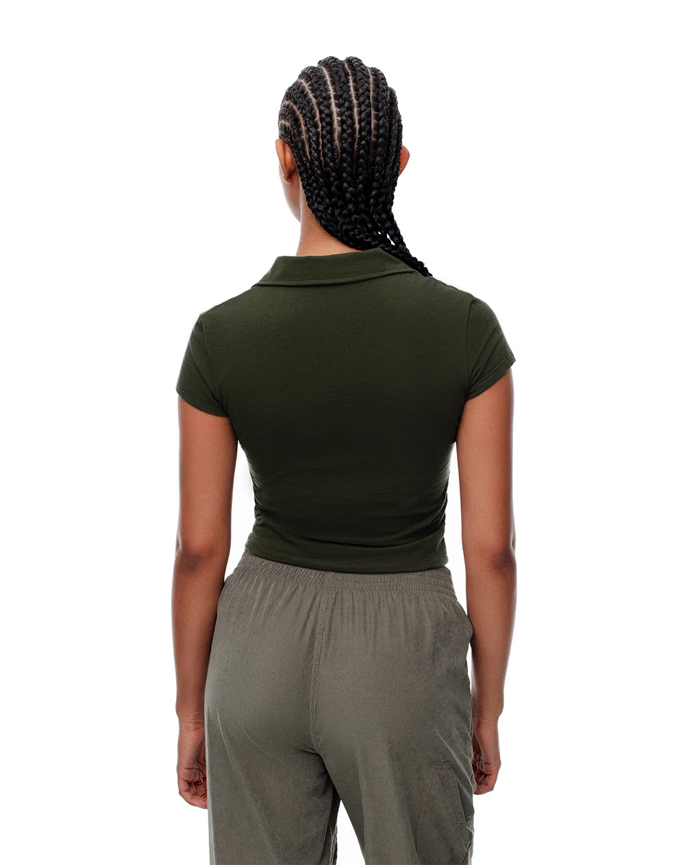 Polo slim algodón verde mujer - Image 2