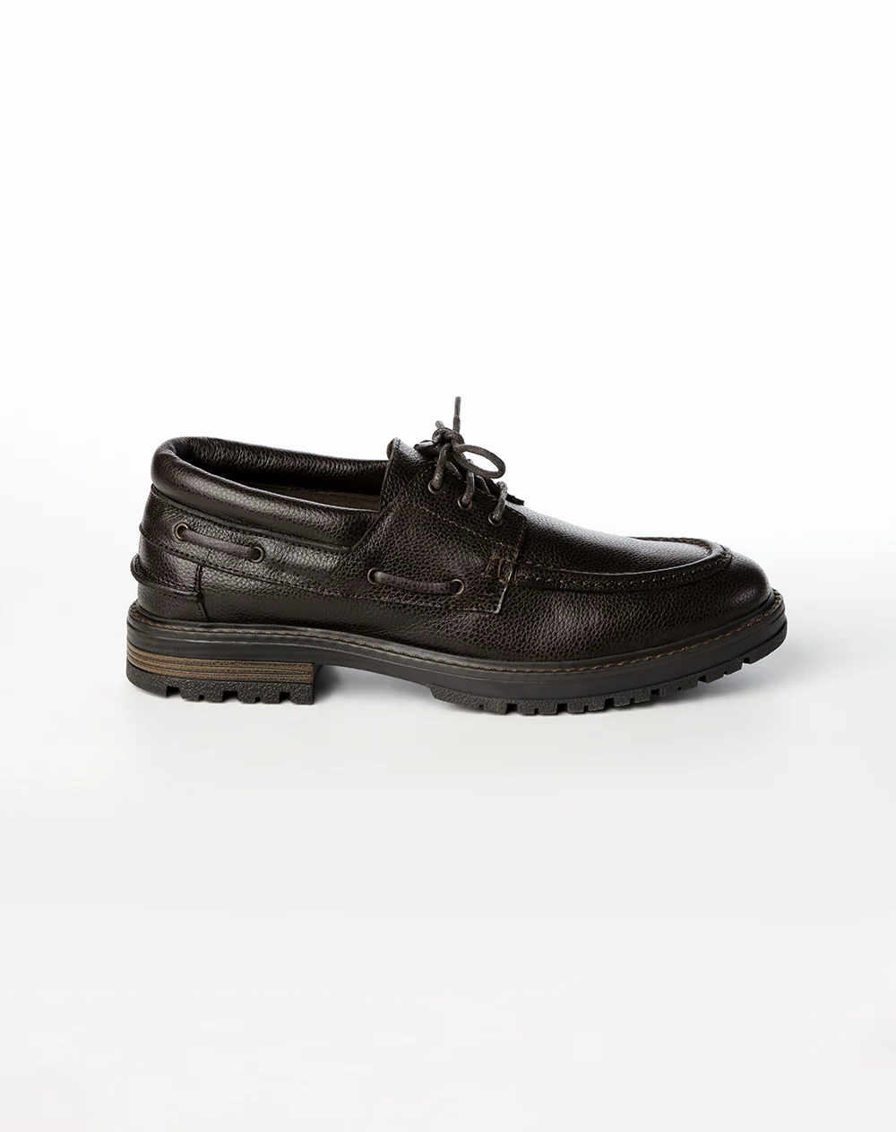 Zapatos tipo mocasín cuero café hombre - Image 3