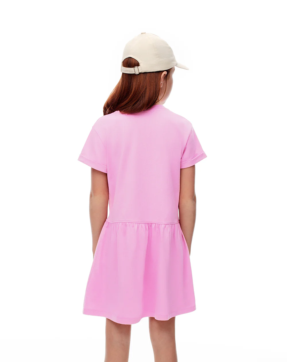 Vestido corto algodón rosa niña - Image 2