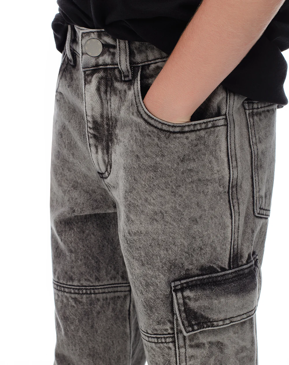Jean cargo gris niño - Image 5