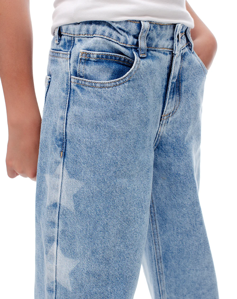 Jean wide leg tiro alto índigo medio niña - Image 5